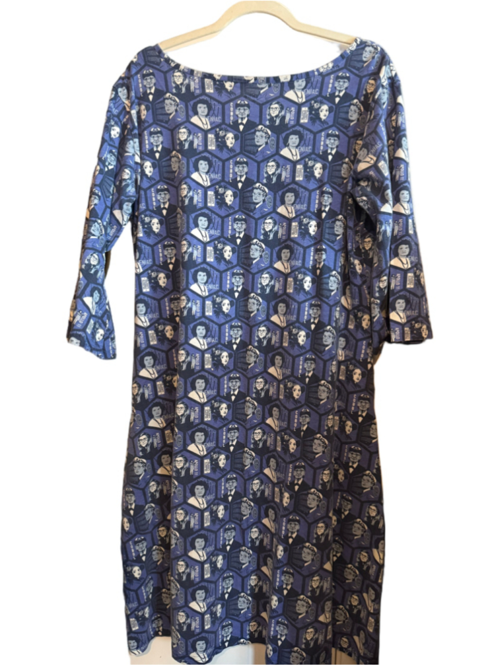Women's Svaha Midi Dress XL Blue Black STEM Print